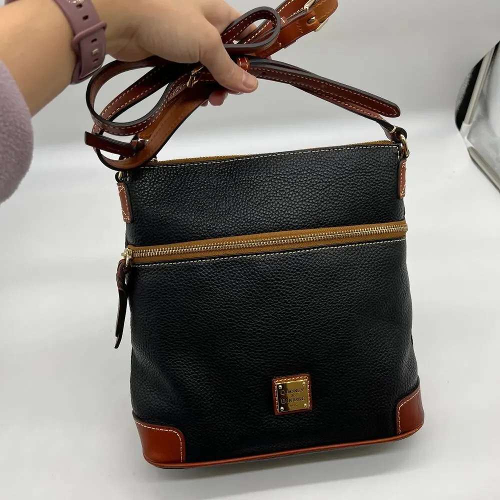 Dooney & Bourke Pebble Leather Crossbody Purse Black